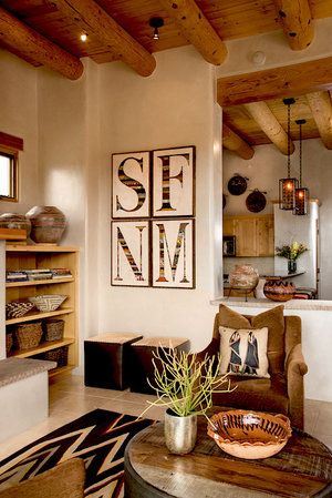 Santa Fe Kitchen Decor, Santa Fe Style Living Room, South Western Decor Living Rooms, Santa Fe Living Room, Southwest Decor Living Room, Santa Fe Interior Design, Santa Fe Style Decor, Southwest Style Decor, Southwestern Interior Design