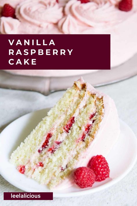 Vanilla Cake With Raspberry Filling, Vanilla Raspberry Cake, Vanilla Cake With Raspberry, Blood Orange Cake, Raspberry Cream Cheese Frosting, Raspberry Cake Recipes, Raspberry Frosting, Lemon Layer Cakes, Vanilla Mug Cakes