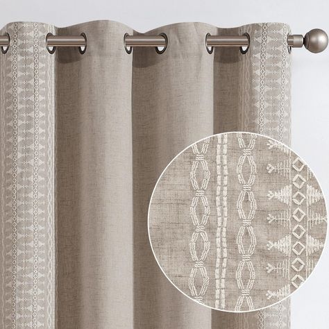 Farmhouse Curtains Living Room, Curtains For Bedroom Window, Bedroom Window Curtains, Farmhouse Living Room Curtains, Curtain Designs For Bedroom, Office Curtains, Curtains Farmhouse, Farmhouse Window Treatments, Curtains Linen