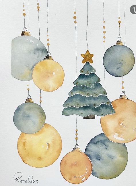 Watercolor Christmas Cards Diy, Painted Christmas Cards, Watercolour Christmas, Learn Watercolor Painting, Creative Friends, Christmas Card Inspiration, Christmas Card Art, Family Christmas Cards, Diy Watercolor Painting