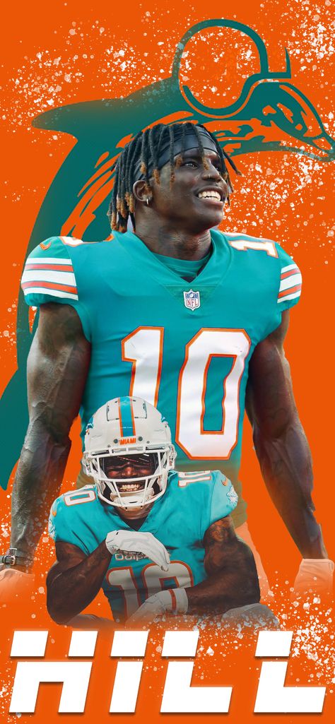 4K Tyreek Hill Dolphins Wallpaper Explore more American, Football, Kansas City Chiefs, Miami Dolphins, National Football League (NFL) wallpaper. https://www.whatspaper.com/4k-tyreek-hill-dolphins-wallpaper/ Tyreek Hill Dolphins, Dolphins Wallpaper, Miami Dolphins Wallpaper, Chiefs Wallpaper, Football Background, Tyreek Hill, Nfl Football Art, Miami Dolphins Logo, Dolphins Logo