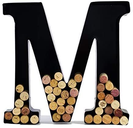 Wine Cork Holder - Metal Monogram Letter (M), Black, Large | Wine Lover Gifts, Housewarming, Engagement & Bridal Shower Gifts | Personalized Wall Art | Home Décor : Amazon.ca: Home Cork Keepsake, Wine Cork Letters, Wine Cork Holder, Monogram Wall Decor, Cork Holder, Monogram Wall Art, Personalized Couple Gifts, Monogram Wall, Wine Corks