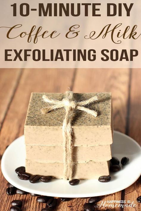 Easy DIY Coffee & Milk Exfoliating Soap Coffee And Milk, Diy Soap Bars, Savon Diy, Diy Soap Recipe, Soap Tutorial, Coffee Soap, Soap Recipe, Exfoliating Soap, Homemade Soap Recipes