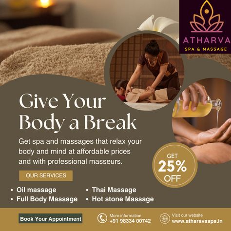 ✨ Special Offer! ✨ Enjoy 25% off your first massage when you book this week. Your relaxation journey awaits! 
.
For more details contact on +91 98334 00742
.
address
Akshar Complex, Shop No 17, Shreeji Heights, Near Palm Beach Rd, Sector-46/A, Seawoods, Navi Mumbai, Maharashtra 400706
.
#SelfCare #Wellness #SelfCare #MassageTherapy #TreatYourself #SpaDay #MassageSpecial #ClientTestimonials"
#BehindTheScenes #spaandwellness #spaandmassage #massagetherapy #spaparlour #massageparlor #thaimassage Wellness Selfcare, Hot Stone Massage, Hot Stones, Navi Mumbai, Thai Massage, Mumbai Maharashtra, Full Body Massage, Spa Massage, Body Massage