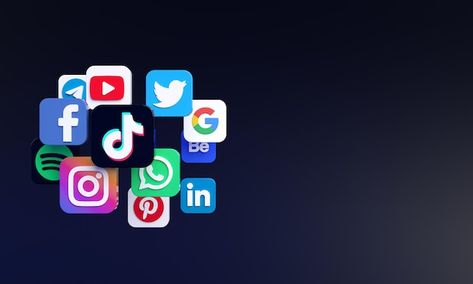 Most popular 3d social media icons and l... | Premium Photo #Freepik #photo #behance #behance-logo #google-logo #social-media-logo All Social Media Logos Icons, 3d Social Media Icons, Behance Logo, Editing Material, Google Logo, Moon Images, Media Literacy, Social Media Promotion, Social Media Poster