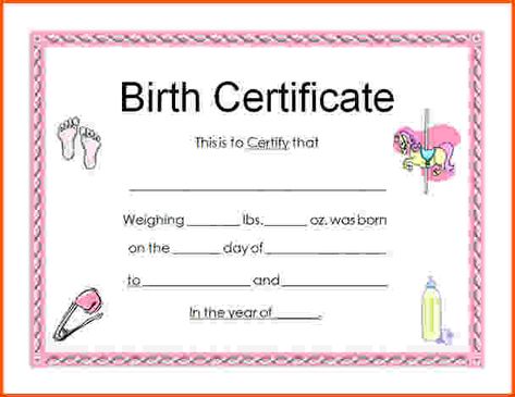 Fake Birth Certificate Template (3) - TEMPLATES EXAMPLE | TEMPLATES EXAMPLE Birth Certificate Form, Birth Certificate Online, Funny Certificates, Fake Birth Certificate, Certificate Images, Baby Poems, Certificate Maker, Blank Certificate Template, Book Scrapbooking