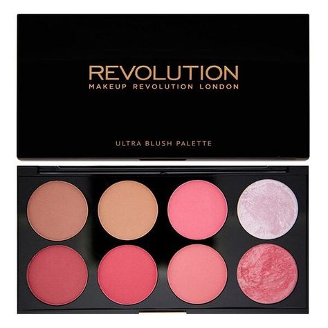 Highlighter And Contour, Blush And Contour, Makeup Revolution Palette, Blusher Palette, Revolution Palette, Highlighter Swatches, Maybelline Lash Sensational Mascara, Contouring Makeup, Makeup Revolution London