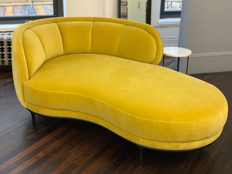 Wittmann Vuelta Chaise Lounge designed by Jaime Hayon, in Yellow VelvetCA$7,465.60 Chaise Lounge Chair Living Room, Yellow Chaise, Large Lounge Chair, Modern Chaise Lounge, Raf Simmons, Velvet Lounge, Jaime Hayon, Chaise Lounge Sofa, Lounge Chairs Living Room