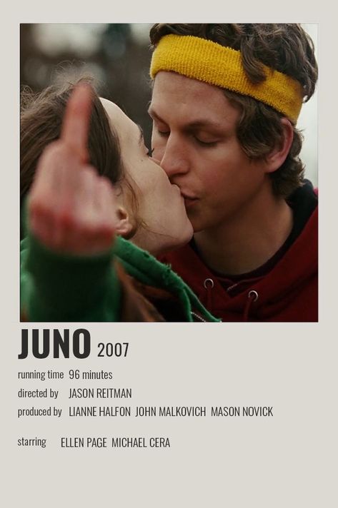 Juno 2007, Juno Movie, Elliot Page, Indie Movie Posters, Film Polaroid, Movie Wall, Iconic Movie Posters, Michael Cera, Movie Card