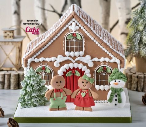 Gingerbread House Cake, Homemade Gingerbread House, Karen Davies, Cool Gingerbread Houses, Ginger House, Gingerbread House Parties, Gingerbread House Designs, Gingerbread House Cookies, Gingerbread Party