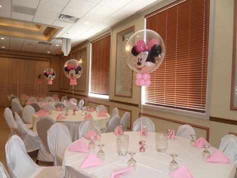 Mini Mouse 1st Birthday, Minnie Mouse Center Pieces, Birthday Party Minnie Mouse, Minnie Mouse Table, Minnie Mouse Decorations, Minnie Mouse Theme Party, Minnie Mouse Balloons, Minnie Mouse First Birthday, Mickey Mouse Balloons