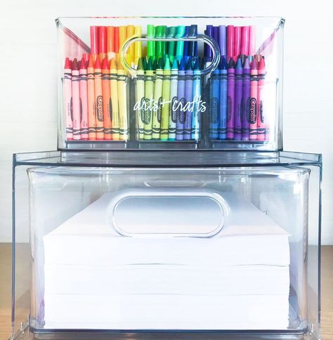 25 Organized Spaces From The Home Edit That Will Inspire You to Find a Place For Everything Crayon Storage, Crayon Organization, Stacking Bins, Home Edit, The Home Edit, Organization Inspiration, Kids Room Organization, Office Crafts, Home Organisation