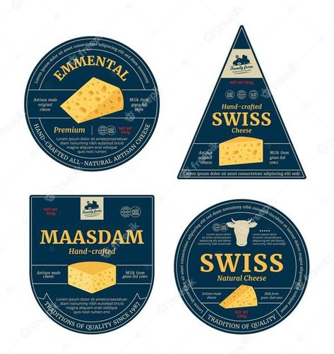 Logo Design Graphics, Dairy Brands, Cheese Packaging, Cheese Labels, Cheese Brands, Packaging Template Design, Banner Drawing, Food Logo Design, Bakery Packaging