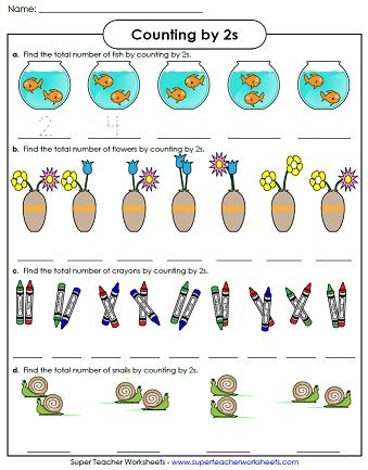 Super Teacher Worksheets has skip counting worksheets for numbers 2 up to 100! Count By 2, Rhyming Preschool, Skip Counting Worksheets, Counting In 2s, Counting By 2, Skip Counting By 2, Nursery Rhymes Preschool, Counting By 2's, Counting Worksheets