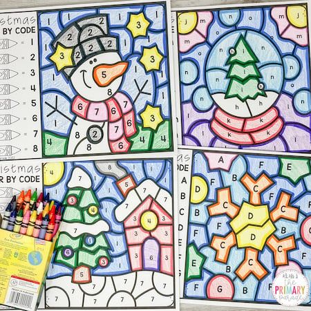 Free Christmas coloring pages for color by number fun. Learn letters, numbers, and colors with these fun Christmas color by number printables Christmas Coloring Pages Free Printable Color By Number, Winter Color By Number Preschool, Christmas Color By Number Preschool, Winter Math Craft, Free Christmas Color By Number, Winter Color By Number Free, Color By Number Christmas Printable Free, Christmas Color By Number Free Printable, Color By Numbers Free Printable