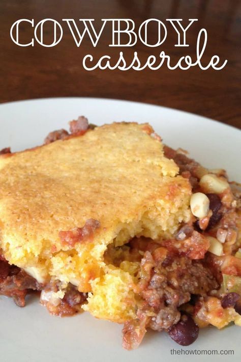 Cowboy Chili, Cheesy Cornbread, Cowboy Casserole, With Cornbread, Cornbread Casserole, Corn Casserole, Beef Dishes, Chili Recipes, Ground Beef Recipes