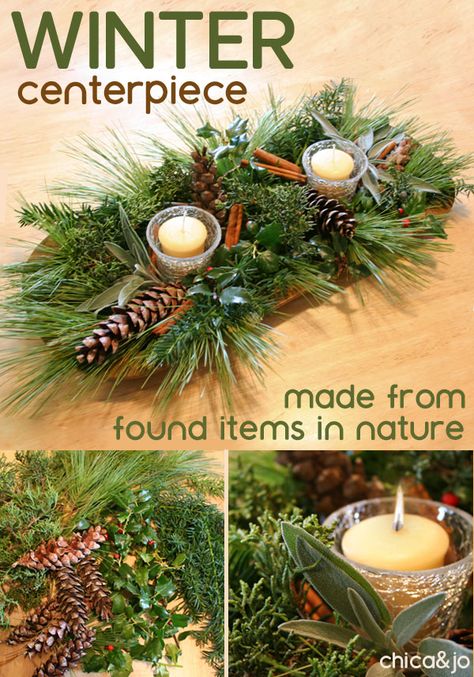 Winter Table Scapes Centerpieces, Cozy Christmas Centerpiece, Live Greenery Centerpieces Christmas, Fresh Evergreen Centerpieces, Boho Christmas Centerpieces For Table, Winter Centerpieces For Table Simple, Christmas Cocktail Table Centerpiece, Christmas Evergreen Centerpieces, Winter Table Arrangements