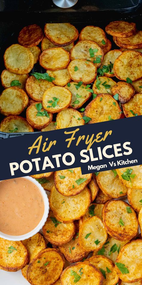 Air Fryer Potato Chips, Air Fry Potatoes, Air Fryer Potato, Potato Slices, Savory Meals, Air Fryer Oven Recipes, Airfryer Recipes, Air Fry Recipes, Air Fryer Dinner Recipes