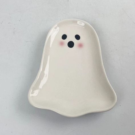 Halloween Scary Ghost Ceramic tray， mug. We offer different items for your wholesale and retail business. Get us at info@shihm.com for more details. Ghost Ceramic, Scary Ghost, Ceramic Tray, Halloween Scary, Harvest Festival, Cute Little Things, Clay Charms, Scary Halloween, Ceramic Pottery