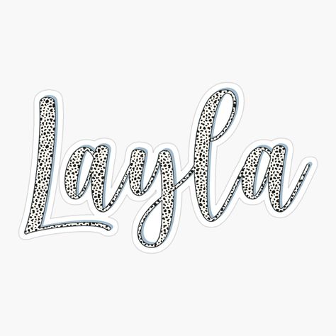 Dalmatian pattern Layla name Dalmatian sticker, custom name sticker for Layla Layla Name, Dalmatian Pattern, Name Calligraphy, Calligraphy Typography, Name Sticker, Typography Lettering, Girl Name, Kids Names, Font Names