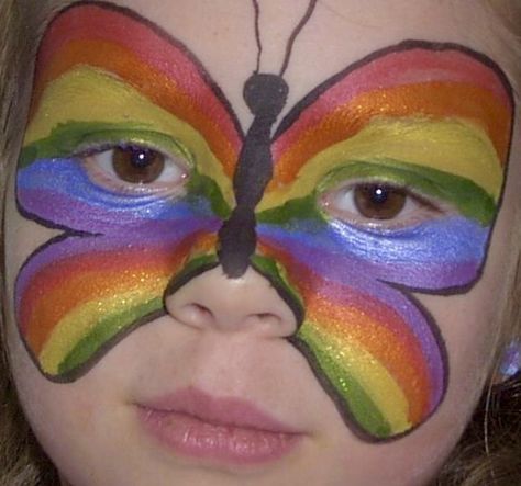 Easy Butterfly Face Paint, Basic Face Paint, Face Paint Butterfly, Butterfly Face Painting, Loose Teeth, Painted Mask, Sick Girl, Dog Stencil, Butterfly Face Paint