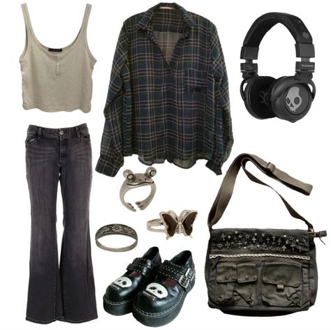 Y2k, messenger bag, Bella swan, Oxford shoes, headphones, twilight, Y2k Messenger Bag, Twilight Outfits, Mode Hippie, 2000s Fashion Outfits, Zooey Deschanel, Bella Swan, New Rock, Swaggy Outfits, 2000s Fashion