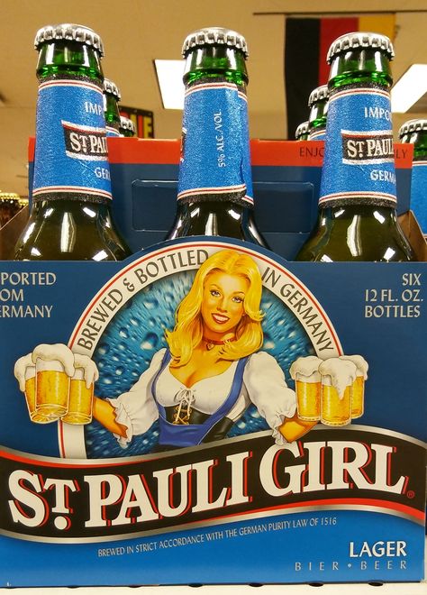 St Pauli Girl, St Pauli, Beer Girl, Lager Beer, Folk Art Flowers, Beer Label, Germany, Beer