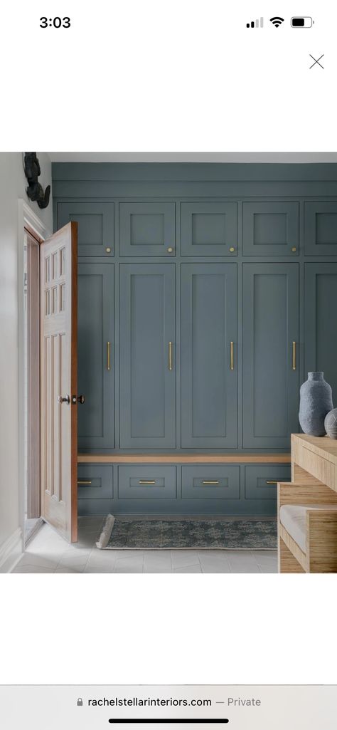 Blue paint: De Nimes by Farrow & Ball. Farrow And Ball De Nimes Colour Scheme, Farrow Ball De Nimes, De Nimes Farrow Ball, French Blue Paint, Compton Verney, Elephants Breath, Stairs Landing, Blue Paint Colors, Farrow And Ball