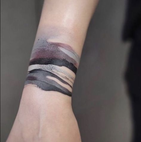 Aesthetic Tattoo Ideas, Thumb Tattoos, Cuff Tattoo, Band Tattoos, 20 Aesthetic, Arm Band Tattoo, Art Brush, 1 Tattoo, Wrist Tattoo