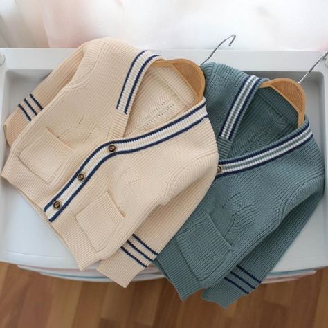 Ootd Cardigan, Sweater Cardigan Outfit, Sweater Rajut, Boys Cardigans, Sweaters Knitted, Kids Cardigans, Cheap Sweaters, Girls Sweater, Outwear Coat