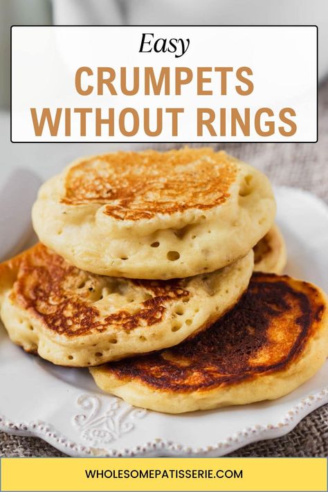 How to Make Crumpets without Rings - Wholesome Patisserie English Crumpets Recipe, Crumpets Recipe Easy, How To Make Crumpets, Crumpets Recipe, English Crumpets, Homemade Crumpets, Crumpet Recipe, Easy Slice, Comfy Food