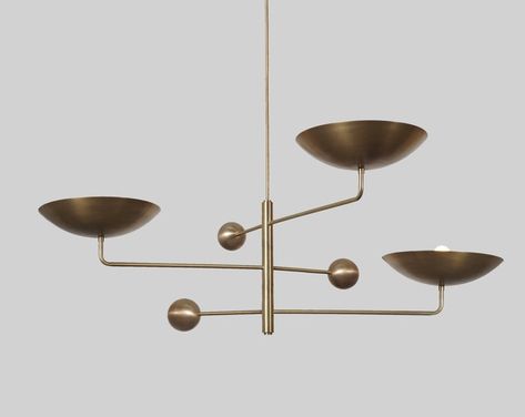 2 Light Curved Pendant Mid Century Modern Raw Brass Sputnik - Etsy Australia Industrial Homes, Custom Canopy, Mid Century Chandelier, Custom Chandelier, Mid Century Lighting, Primary Bedroom, Chandelier Light, Sputnik Chandelier, Ceiling Pendant