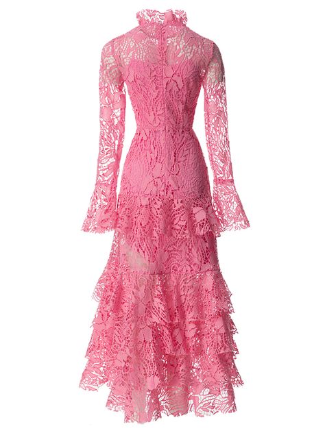 Material: Polyester, Cotton Lace & Ruffles detail Delicate dry clean Protect accessory before washing Cool iron Sample size S Our Style No. ZC_SETAI PINK Pink Lace Maxi Dress, Tiered Ruffle Dress, Ruffle Midi Dress, Feather Dress, Pink Midi Dress, Lace Maxi, Lace Ruffle, Lace Maxi Dress, Designer Style