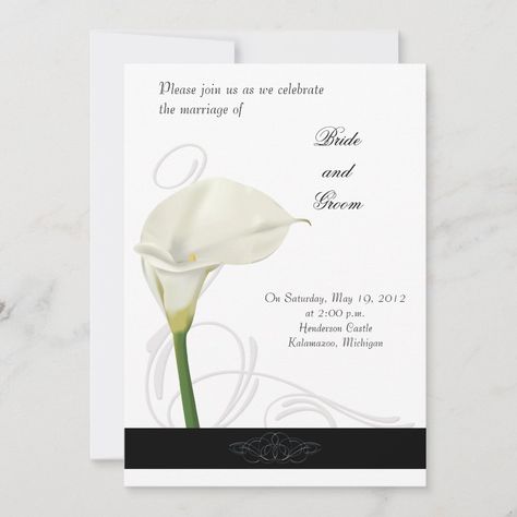 Calla Lily Wedding Invitations, Lily Wedding Invitations, Calla Lily Wedding, Lily Wedding, Calla Lily, Disney Gifts, Star Wars Gifts, Custom Invitations, Halloween Christmas