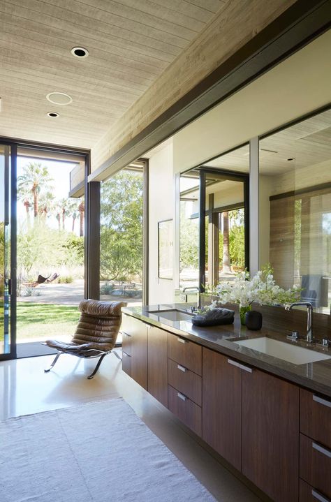 Marmol Radziner, Harvey House, Mcm House, Dining Room Bench, Interior Deco, Modern Dining Room, Residential Design, Architectural Digest, House Inspiration