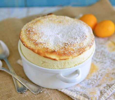 Meyer Lemon Souffle via LittleFerraroKitchen.com Souffle Recipes Easy, Lemon Souffle, Meyer Lemon Recipes, Souffle Recipes, Lactose Free Recipes, Fine Cooking, Low Fodmap Recipes, Meyer Lemon, Fodmap Recipes