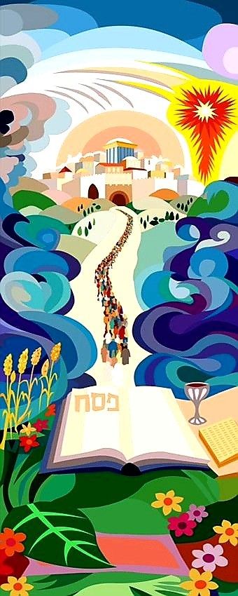 Passover Painting, Pesach Art, Jewish Pictures, Jewish Illustration, Passover Art, Passover Images, Jewish Artwork, Shabbat Shalom Images, Hebrew Art