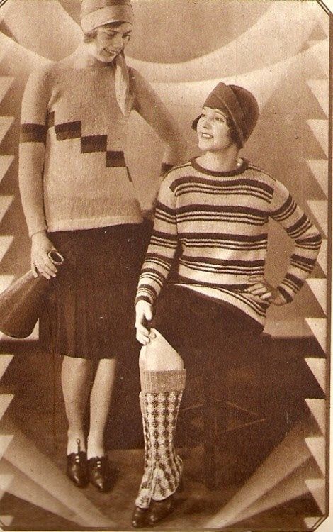 1920's knit wear--queens of vintage's 1920s Skirt, Style Année 20, 1920s Women, Knitting Clothes, 1920's Style, 1920 Fashion, Fair Isles, Vintage Knitwear, Mode Crochet