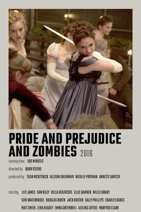 Pride and Prejudice and Zombies Movie Poster Zombies Movie Poster, Medieval Movies, Pride Prejudice And Zombies, Zombies Movie, Pride And Prejudice And Zombies, Film Recommendations, Movies To Watch Teenagers, Iconic Movie Posters, New Movies To Watch