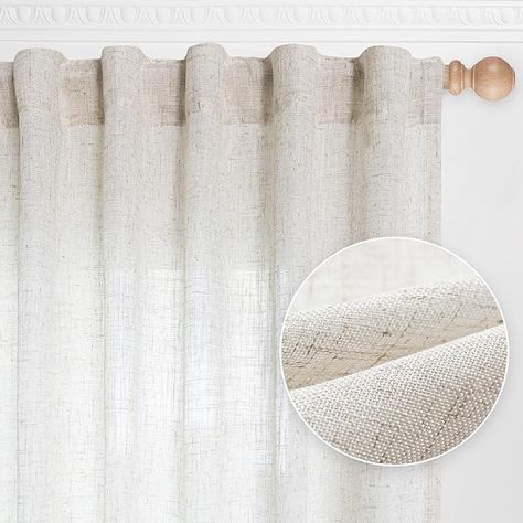 Amazon.com: MYSKY HOME Linen Curtains for Living Room, Natural Semi Sheer Curtains & Drapes 84 inches Length 2 Panels Set Farmhouse Country Boho Style Back Tab Draperies for Sliding Glass Door, 50" Wide, Linen : Home & Kitchen Sliding Glass Door Curtains, Living Room Natural, Semi Sheer Curtains, Sliding Door Curtains, Sheer Linen Curtains, Ceiling Curtains, Boho Room Decor, Drape Panel, Curtains For Living Room