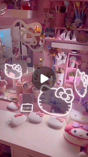 3,122 likes, 56 comments - impressionsvanity on March 3, 2023: "#ASMR time✨🔊 Indulge in the cutest Hello Kitty Collection #unboxing by @_girly_stuff__ 😍💖 Featuring the Hello Kitty Supercute Tritone LED Table Mirror, Hello Kitty Supercute Compact Mirror, and Hello Kitty Cosmetic Pouch!✨ #hellokitty #sanrio #pink #vanity #mirror #makeup #hellokittylover #hellokittycore". Pink Vanity Mirror, Mirror Hello Kitty, Hello Kitty Vanity, Hello Kitty Mirror, Pink Vanity, Sanrio Pink, Impressions Vanity, Mirror Makeup, Vanity Ideas