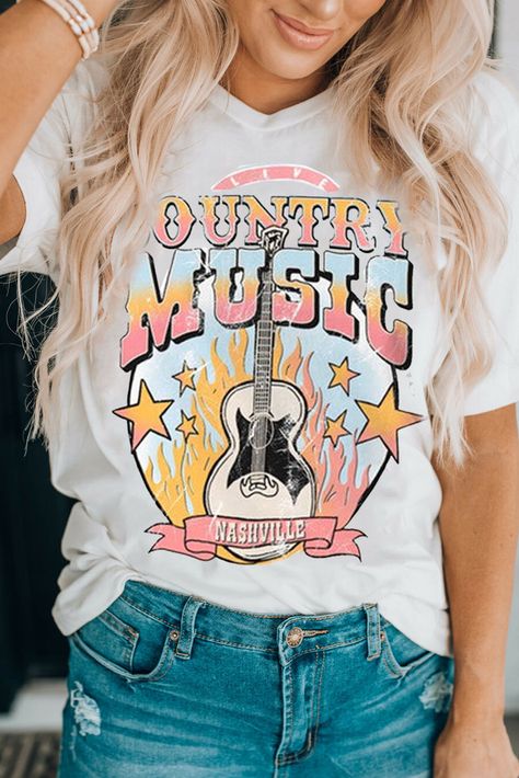 Nashville Graphic, Country Music Concerts, Nashville Music, Western Graphic Tees, Graphic Style, Graphic Tee Design, Graphic Tee Shirt, Graphic Tee Shirts, Graphic Crewneck