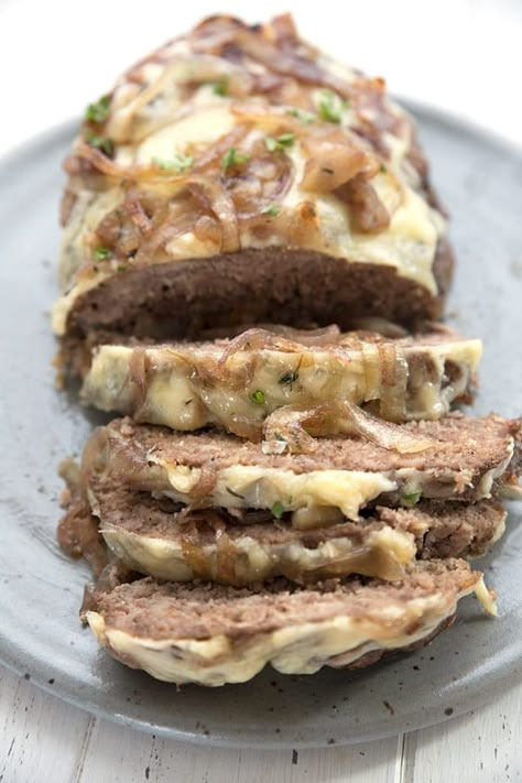 French Onion Meatloaf, Keto Meatloaf, Keto Beef Recipes, Boiled Egg Diet Plan, Turkey Meatloaf, Low Carb Diets, Keto Recipes Dinner, Gruyere Cheese, Pepper Powder