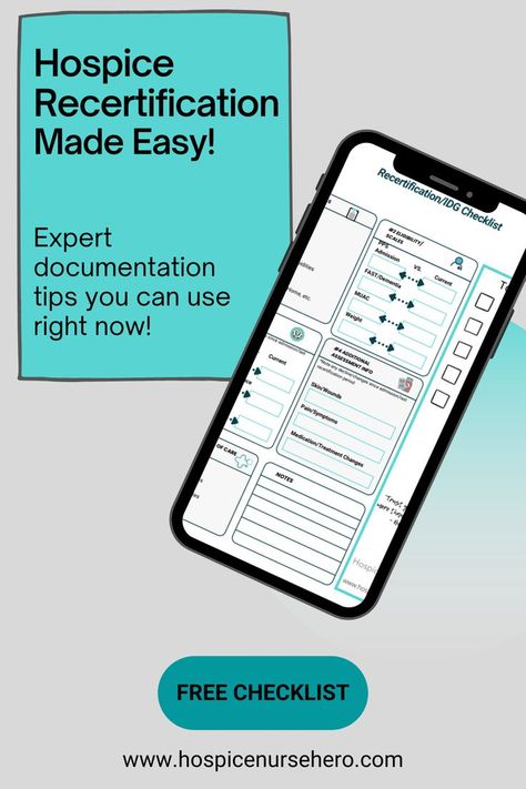 Save time on hospice documentation with this hospice cheat sheet. Use these expert nursing tips the next time you complete your hospice recertification documenation. Learn hospice documentation tips and organization tips and tricks to help you go from overwhelmed to organized. FREE Checklists and tools to help you in the field and at the bedside. Nursing students can also learn tips for end-of-life nursing documentation. Cheet Sheet, Charting For Nurses, Nursing Documentation, Nurse Organization, Nurse Manager, Nurse Study Notes, Hospice Nurse, Nursing Tips, Future Nurse