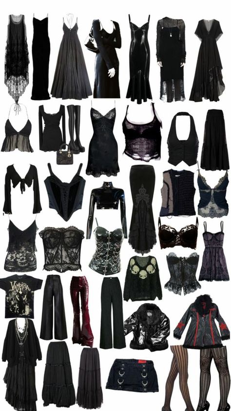 Goth Wardrobe Staples, Cheap Goth Clothes, Where To Buy Goth Clothes, Goth Wardrobe Essentials, Modern Vampire Aesthetic Outfit, Gothic Witch Outfits, The Craft Outfits Aesthetic, Simple Gothic Outfits, Vampirecore Fashion