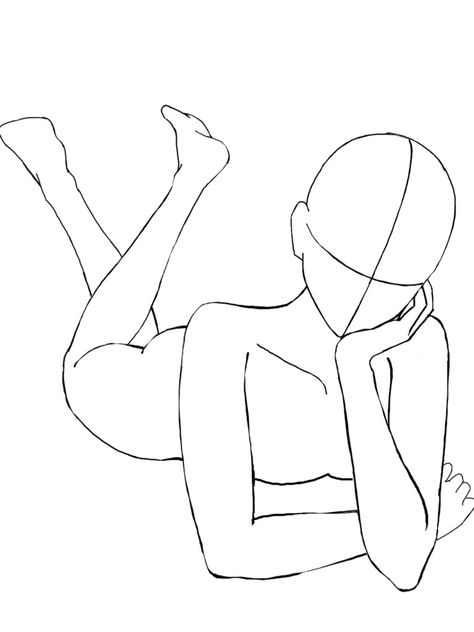 Laying Down Pose, Cartoon Body, Anime Body, Art Drawings Sketches Creative, Body Poses, Anime Poses Reference, Drawing Base, Drawing Poses, Drawing Reference Poses