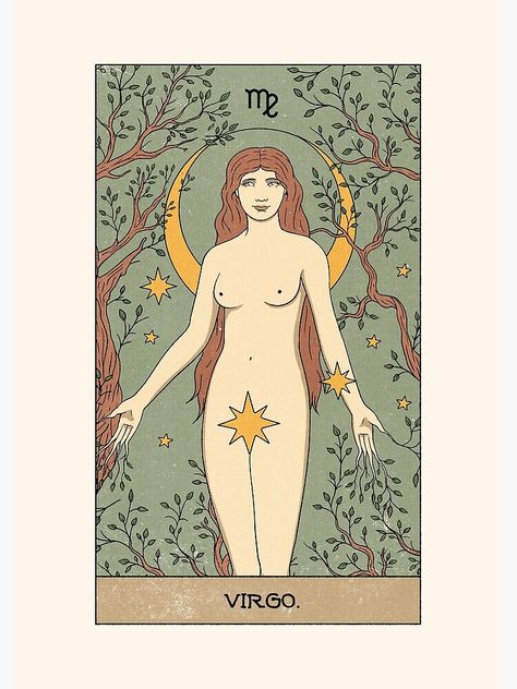 "Virgo" Art Print by thiagocorream | Redbubble Virgo Art, Tarot Art, Society6 Art, Mini Art, Water Based Ink, Custom Stickers, Sale Poster, Sticker Design, Metal Prints