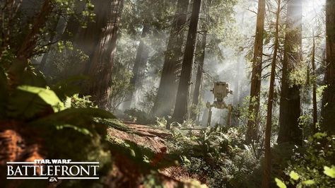 #Star Wars: Battlefront, #Battle of Endor, #Star Wars, #Galactic Empire, #trees, #AT-ST, #Endor, wallpaper Star Wars Endor, Darth Vader Wallpaper, Star Wars Video Games, Star Wars Planets, Gta 4, Forest Moon, Star Wars Spaceships, Battle Droid, Star Wars Trooper