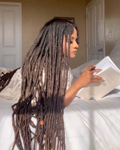 Super Long Locs, Medium Sized Locs Women, Semi Freeform Locs Women, Black Woman Locs, Fic Inspiration, Freeform Locs, Loc Care, Natural Dreads, Reflective Journal