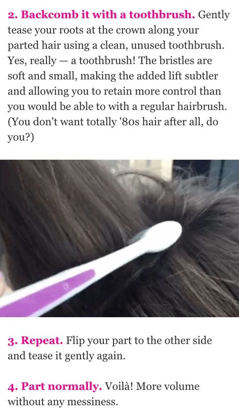 How to tease your hair without looking like you stepped out of the 80's via Cosmo Hair Tease Tutorial, 80s Teased Hairstyles, Teased Hair Tutorial, How To Tease Your Hair, Teasing Hair For Volume, How To Tease Hair For Volume, How To Tease Your Hair For Volume, Teased Short Hair, How To Tease Hair